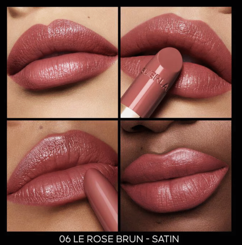Rouge à lèvres Guerlain Rouge G teinte 06 Le Rose Brun satin sur les lèvres