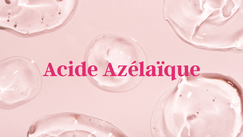 Texture rosée et translucide d’un sérum à l’acide azélaïque en gros plan.