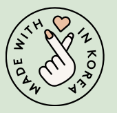 Logo Made in Korea représentant une main en forme de cœur.