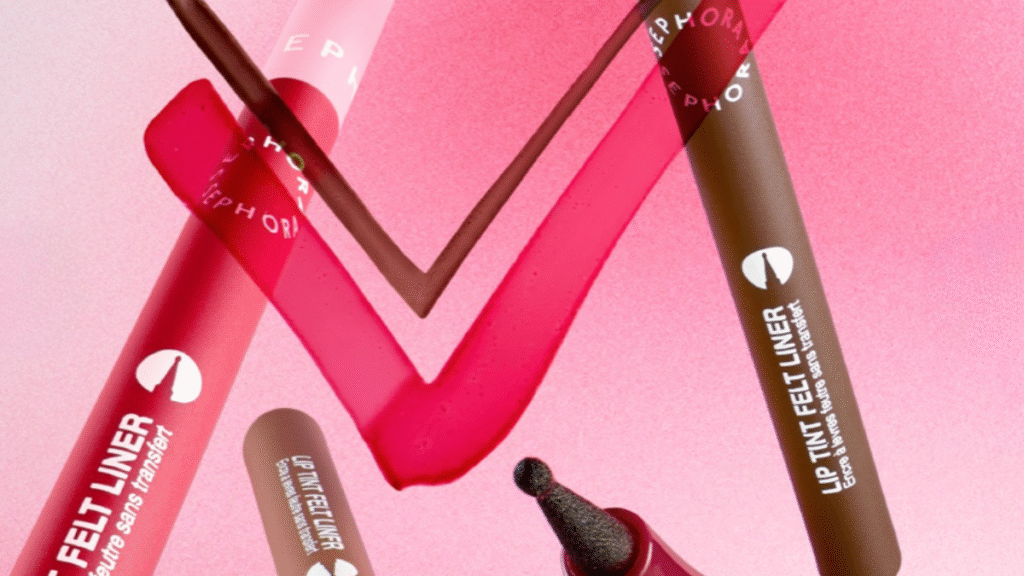 Lip tint Felt Liner Sephora en teintes rose et nude avec applicateur feutre