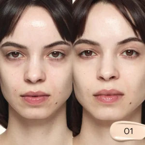 Avant après utilisation du concealer KIKO Love Fusion 24H sur le visage